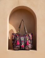 Shell Tassel Handcrafted Oversized Tote Bag — Orchid Odyssey