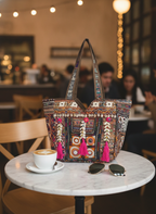 Shell Tassel Handcrafted Tote Bag — Ruby Mosaic