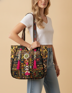 Shell Tassel Handcrafted Oversized Tote Bag — Amber Horizon