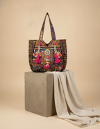 Shell Tassel Handcrafted Oversized Tote Bag — Saffron Caravan