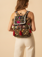 Shell Tassel Handcrafted Backpack — Onyx Compass