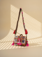 Shell Tassel Handcrafted Crossbody Bag — Laal Dori (Mini)