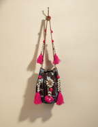 Shell Tassel Handcrafted Bucket Bag — Lagoon Aura (Medium)