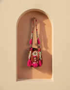 Shell Tassel Handcrafted Bucket Bag — Vermilion Spark (Medium)