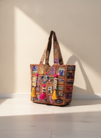 Shell Tassel Handcrafted Oversized Tote Bag — Ember Wayfarer