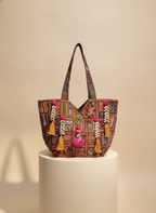 Shell Tassel Handcrafted Oversized Tote Bag — Henna Journey