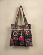 Shell Tassel Handcrafted Tote Bag — Walnut Jharokha