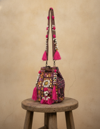 Shell Tassel Handcrafted Bucket Bag — Copper Spark (Medium)