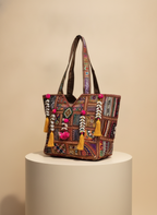 Shell Tassel Handcrafted Oversized Tote Bag — Bronze Pathway