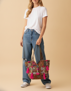 Shell Tassel Handcrafted Oversized Tote Bag — Walnut Nomad