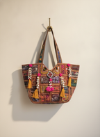Shell Tassel Handcrafted Oversized Tote Bag — Saffron Traverse