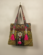 Shell Tassel Handcrafted Tote Bag — Moss Rajwada