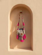 Shell Tassel Handcrafted Bucket Bag — Onyx Bloom (Medium)