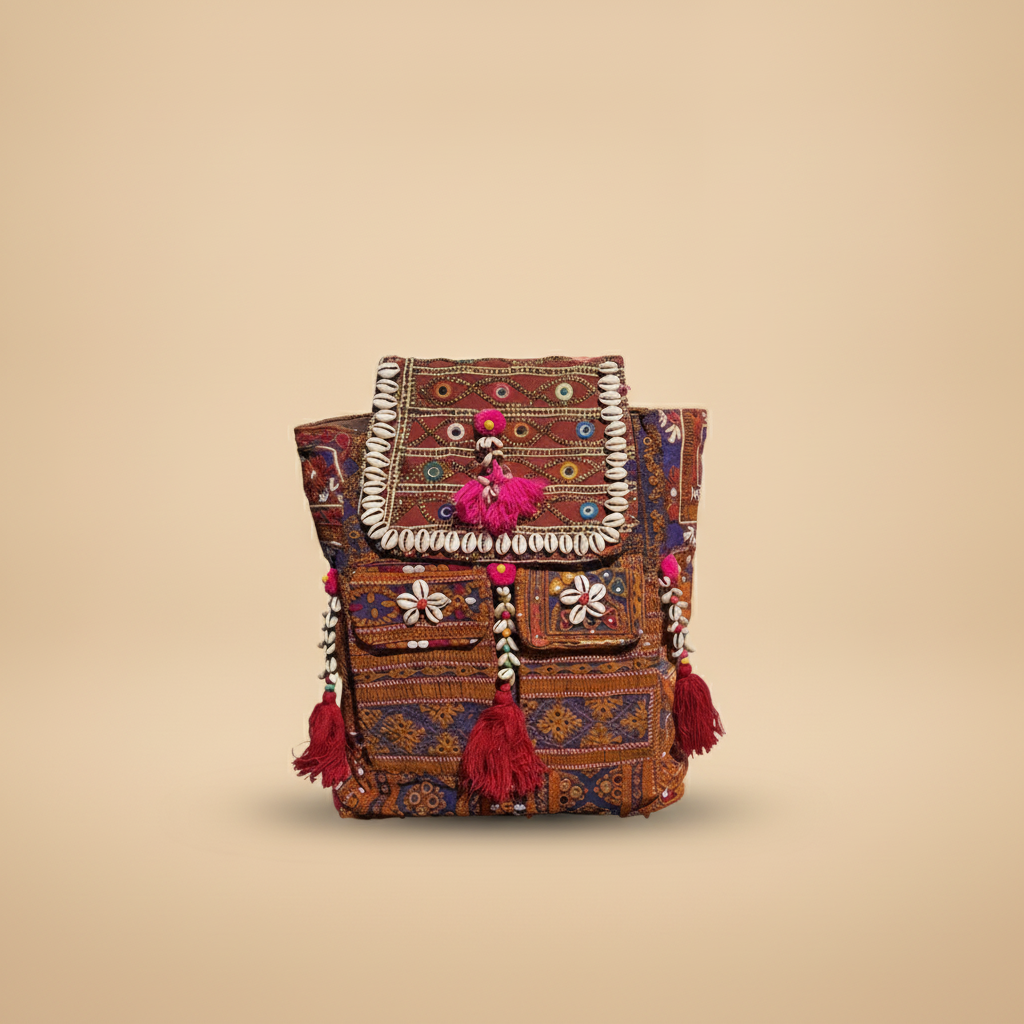 Shell Tassel Handcrafted Backpack — Amber Route