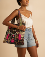 Shell Tassel Handcrafted Tote Bag — Marigold Rajwada