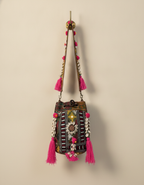 Shell Tassel Handcrafted Bucket Bag — Hazel Bloom (Medium)