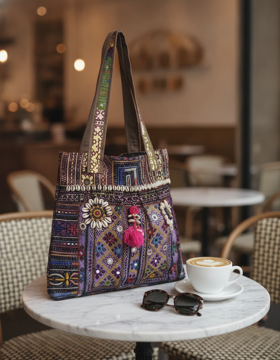 Shell Tassel Handcrafted Tote Bag — Mahogany Mahal