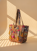 Shell Tassel Handcrafted Oversized Tote Bag — Terracotta Compass