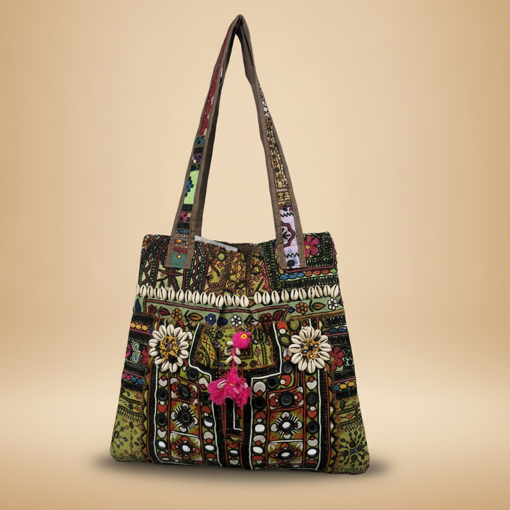Shell Tassel Handcrafted Tote Bag — Umber Rajwada