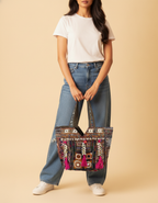 Shell Tassel Handcrafted Tote Bag — Ruby Mosaic