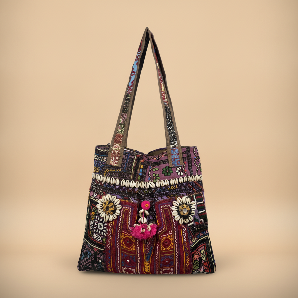 Shell Tassel Handcrafted Tote Bag — Rosewood Chhatri