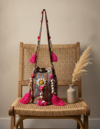 Shell Tassel Handcrafted Bucket Bag — Fawn Bloom (Medium)