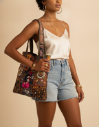 Shell Tassel Handcrafted Tote Bag — Copper Mahal