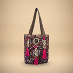 Shell Tassel Handcrafted Tote Bag — Walnut Mosaic