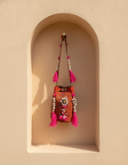 Shell Tassel Handcrafted Bucket Bag — Terracotta Spark (Medium)