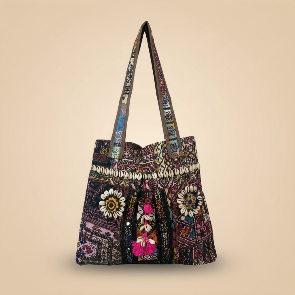 Shell Tassel Handcrafted Tote Bag — Amethyst Mahal