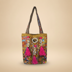 Shell Tassel Handcrafted Tote Bag — Fuchsia Tapestry