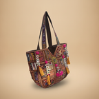 Shell Tassel Handcrafted Oversized Tote Bag — Henna Journey