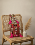 Shell Tassel Handcrafted Bucket Bag — Terracotta Spark (Medium)