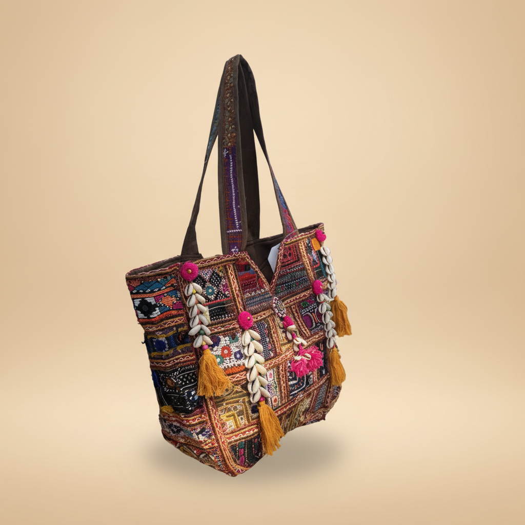 Shell Tassel Handcrafted Oversized Tote Bag — Copper Rambler