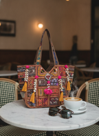 Shell Tassel Handcrafted Oversized Tote Bag — Saffron Traverse