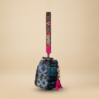 Shell Tassel Handcrafted Bucket Bag — Lagoon Aura (Medium)