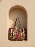 Shell Tassel Handcrafted Oversized Tote Bag — Umber Atlas