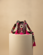 Shell Tassel Handcrafted Bucket Bag — Chestnut Bloom (Medium)