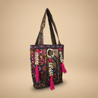 Shell Tassel Handcrafted Tote Bag — Dusk Mosaic