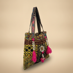 Shell Tassel Handcrafted Tote Bag — Moss Rajwada