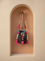 Shell Tassel Handcrafted Bucket Bag — Sapphire Ring (Medium)