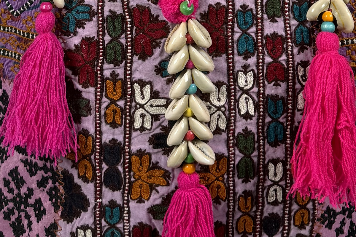 Shell Tassel Handcrafted Tote Bag — Walnut Mosaic
