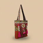 Shell Tassel Handcrafted Tote Bag — Twilight Mosaic