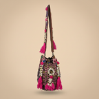 Shell Tassel Handcrafted Bucket Bag — Henna Heirloom (Medium)