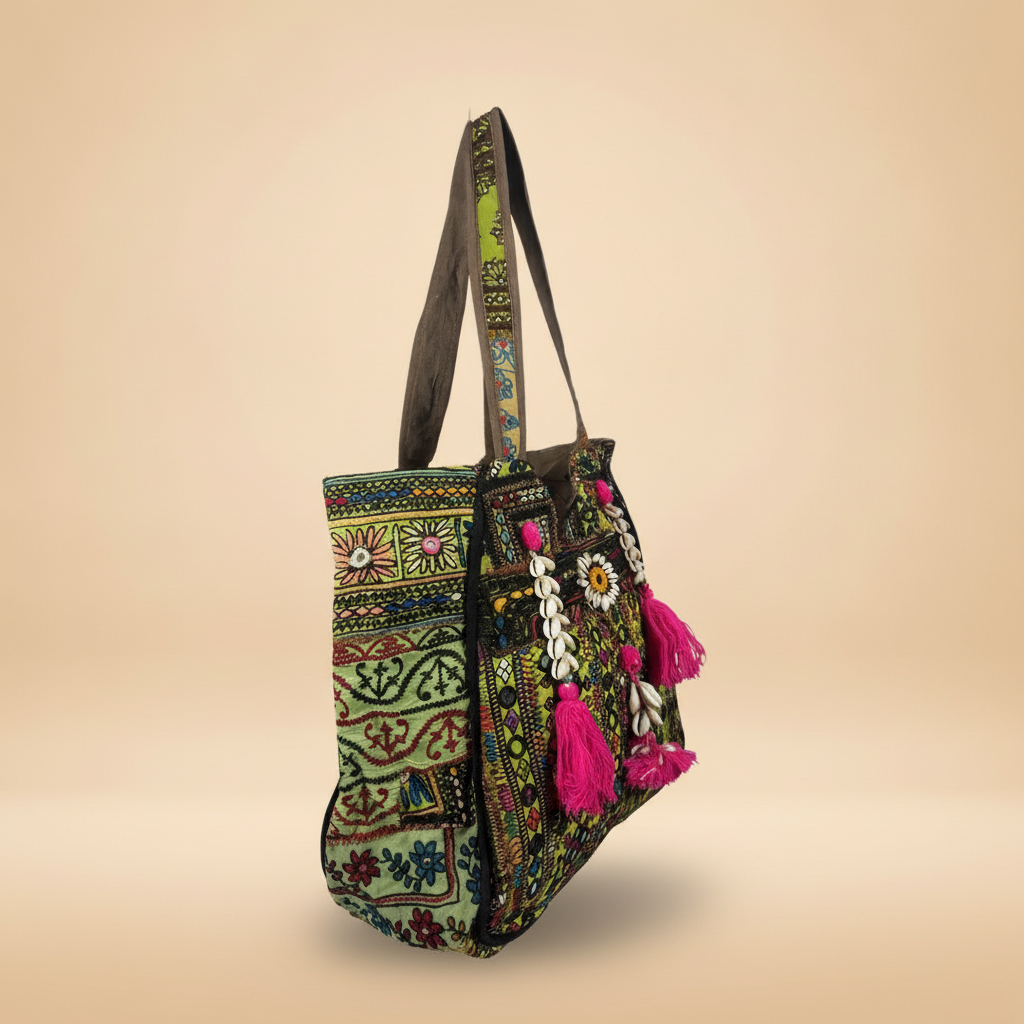Shell Tassel Handcrafted Oversized Tote Bag — Juniper Voyage