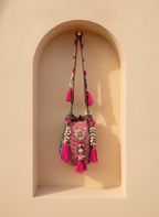 Shell Tassel Handcrafted Bucket Bag — Heather Bloom (Medium)