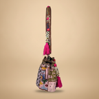 Shell Tassel Handcrafted Bucket Bag — Mulberry Bloom (Medium)