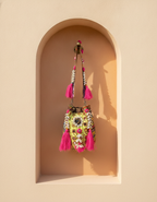 Shell Tassel Handcrafted Bucket Bag — Meadow Bloom (Medium)