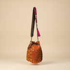 Shell Tassel Handcrafted Bucket Bag — Marigold Spark (Medium)
