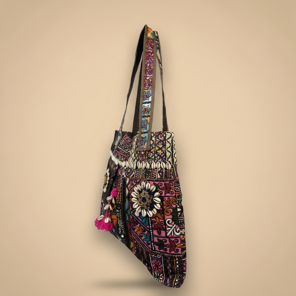 Shell Tassel Handcrafted Tote Bag — Amethyst Mahal